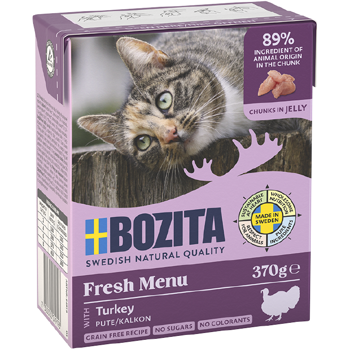 BOZITA Katzen-Nassfutter Häppchen in Gelee mit Pute